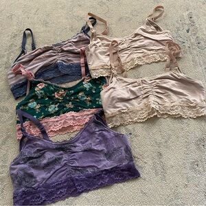 Jessica Simpson Nursing Bralettes Medium 5 Pack Nude Floral Striped Cotton